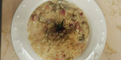 Risotto cremoso stracchino funghi e prosciutto (e amarcord…)