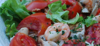 Insalata pollo e gamberetti