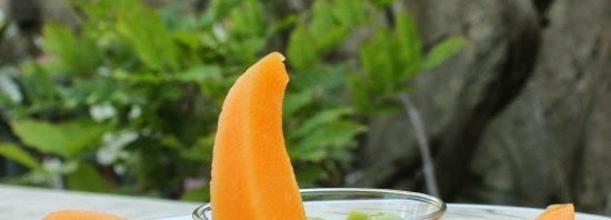 Crema di avocado e fette di melone