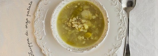 Zuppa di orzo patate e porro
