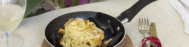 Spaghetti aglio olio peperoncino e cozze