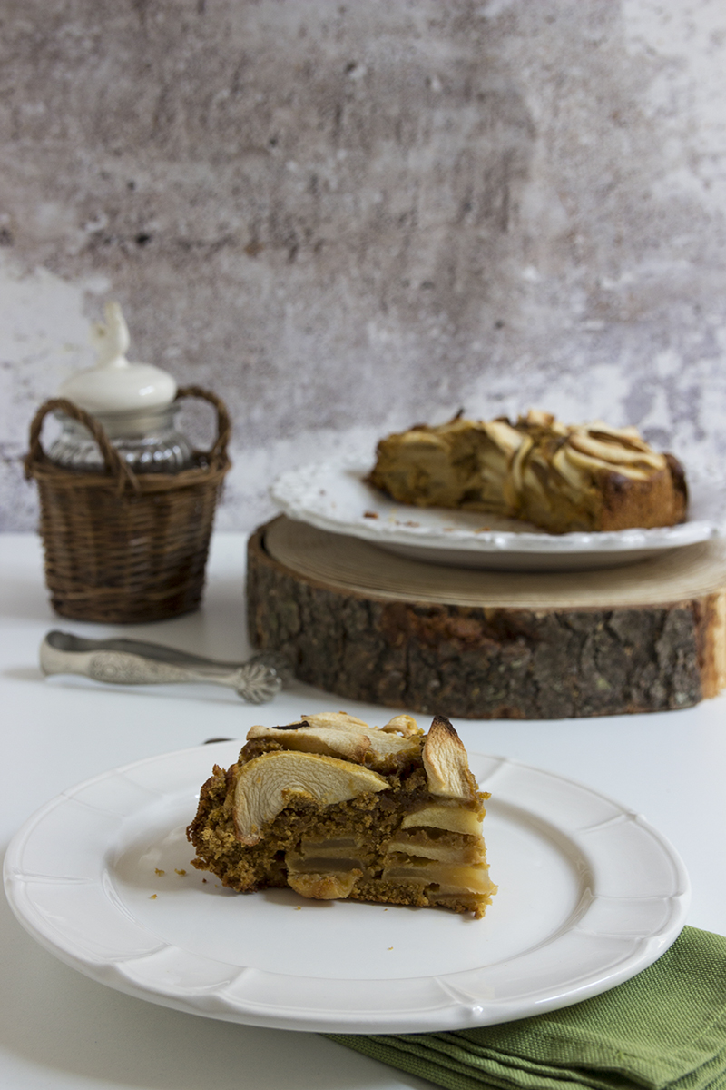 Torta di mele senza burro con farina di avena