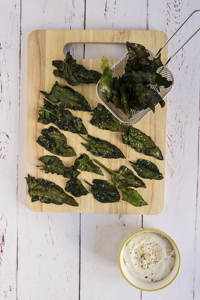 Chips di spinaci